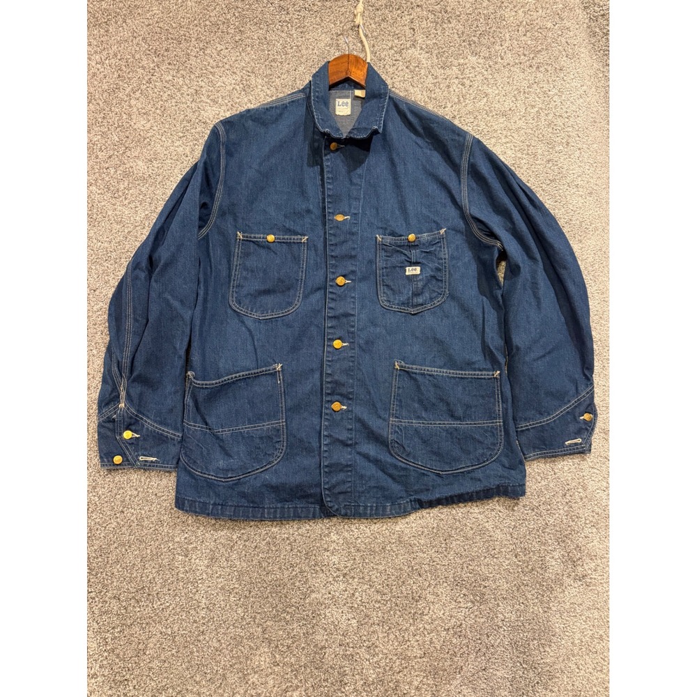 VTG 60s Lee Chore Coat Mens 52* Blue Sanforized Union Made USA Denim Work Jacket